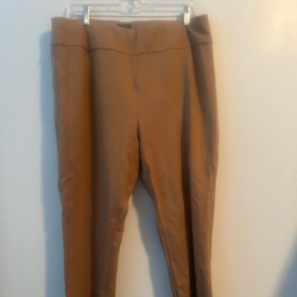 Express Columnist Ponte Tan high waist pull-on ankle pants, size XL
